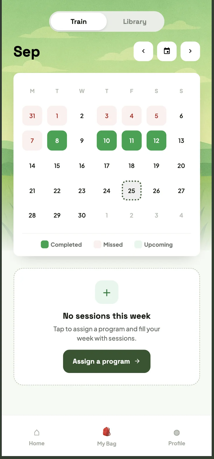 Flexcel training calendar